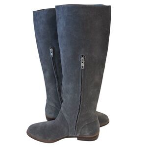 Ugg Suede Daley Gray Riding Knee Boots Size 11 Side Zipper